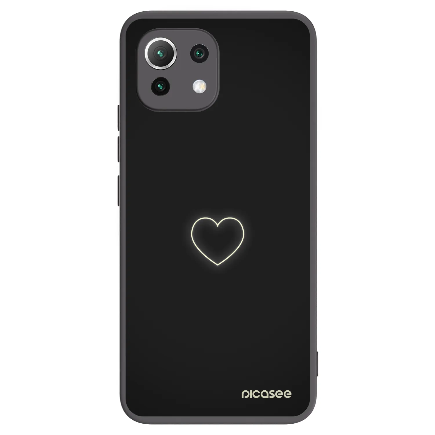 Picasee silikónový čierny obal pre Xiaomi 11 Lite 5G NE - Heart
