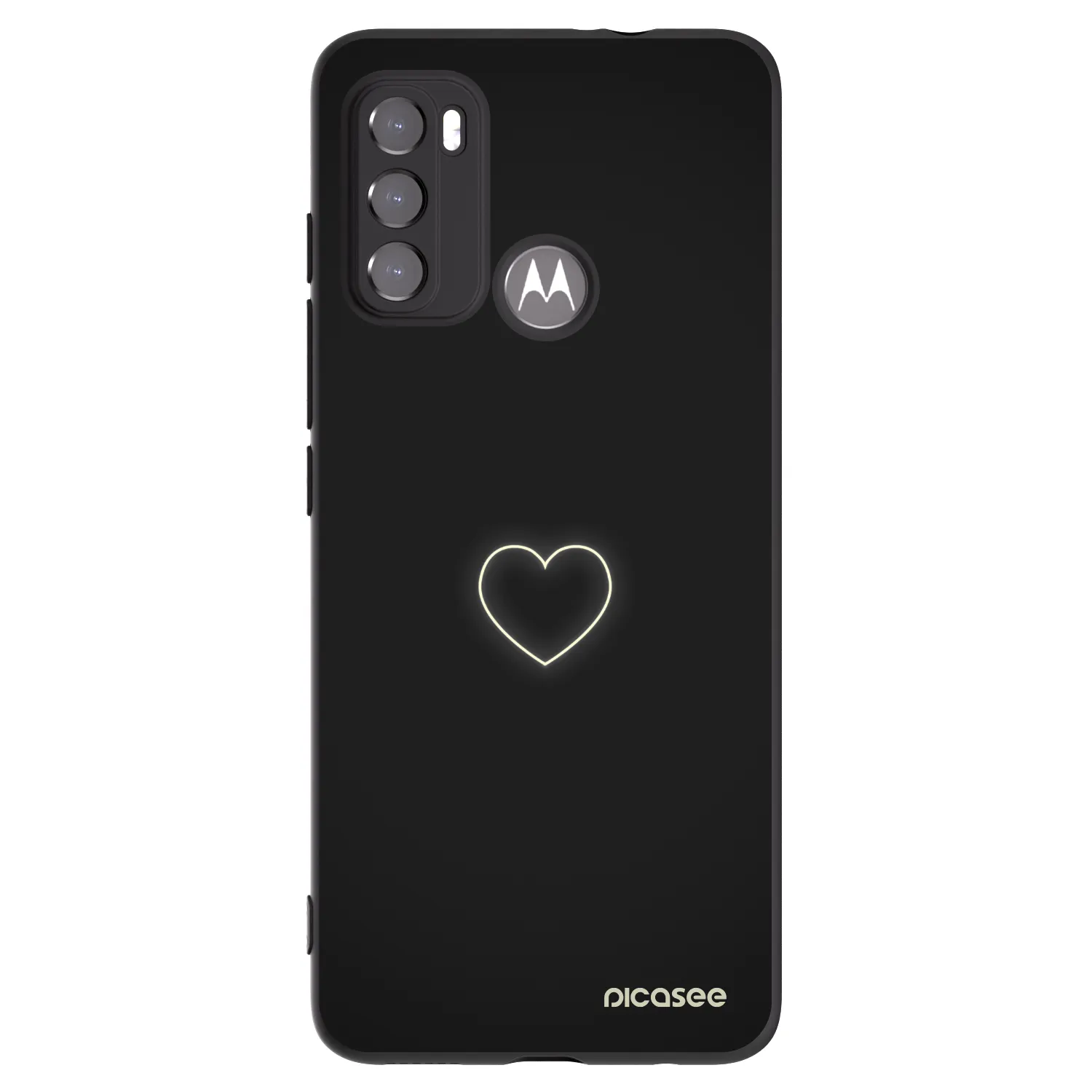 Picasee silikónový čierny obal pre Motorola Moto G60 - Heart