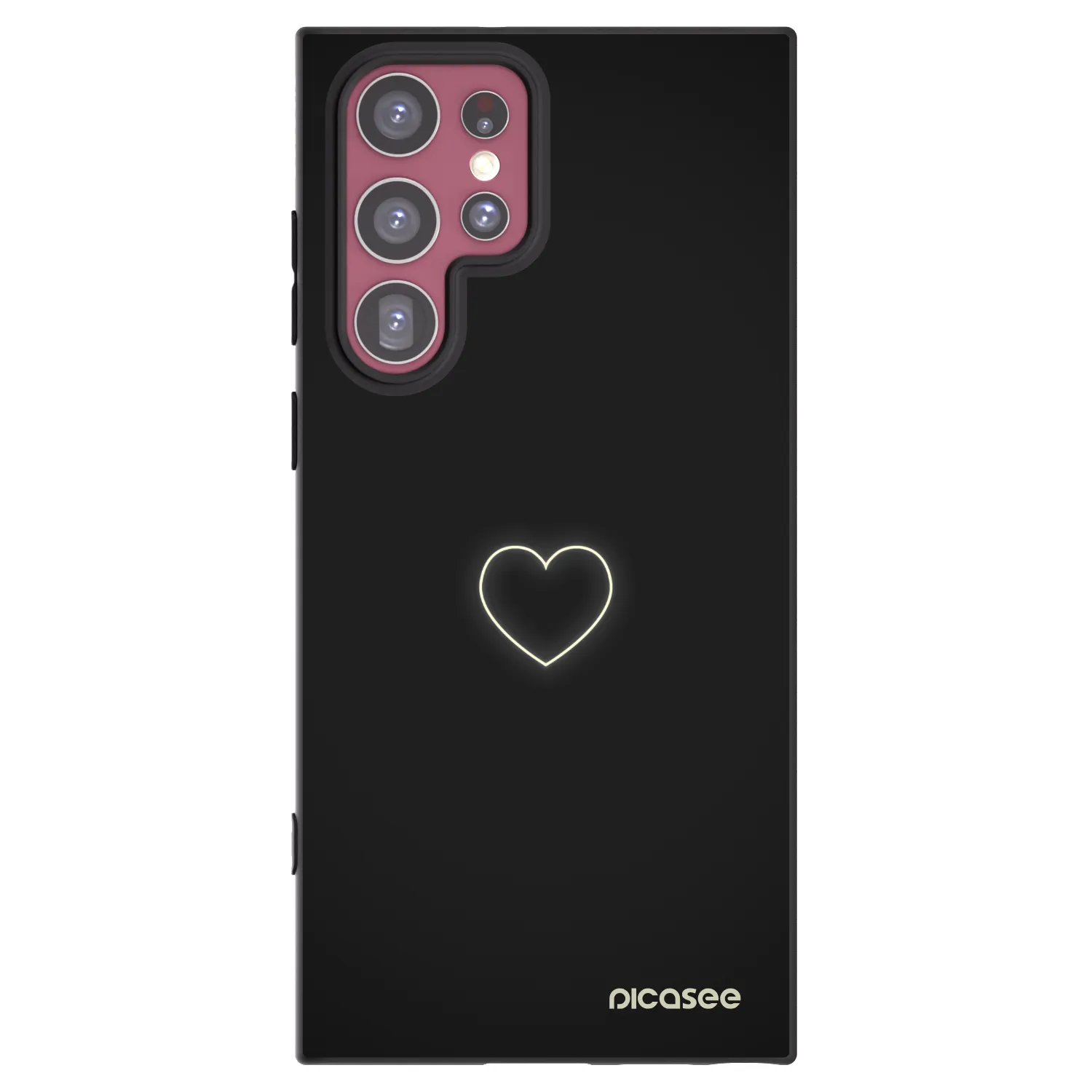 Picasee silikónový čierny obal pre Samsung Galaxy S22 Ultra 5G - Heart