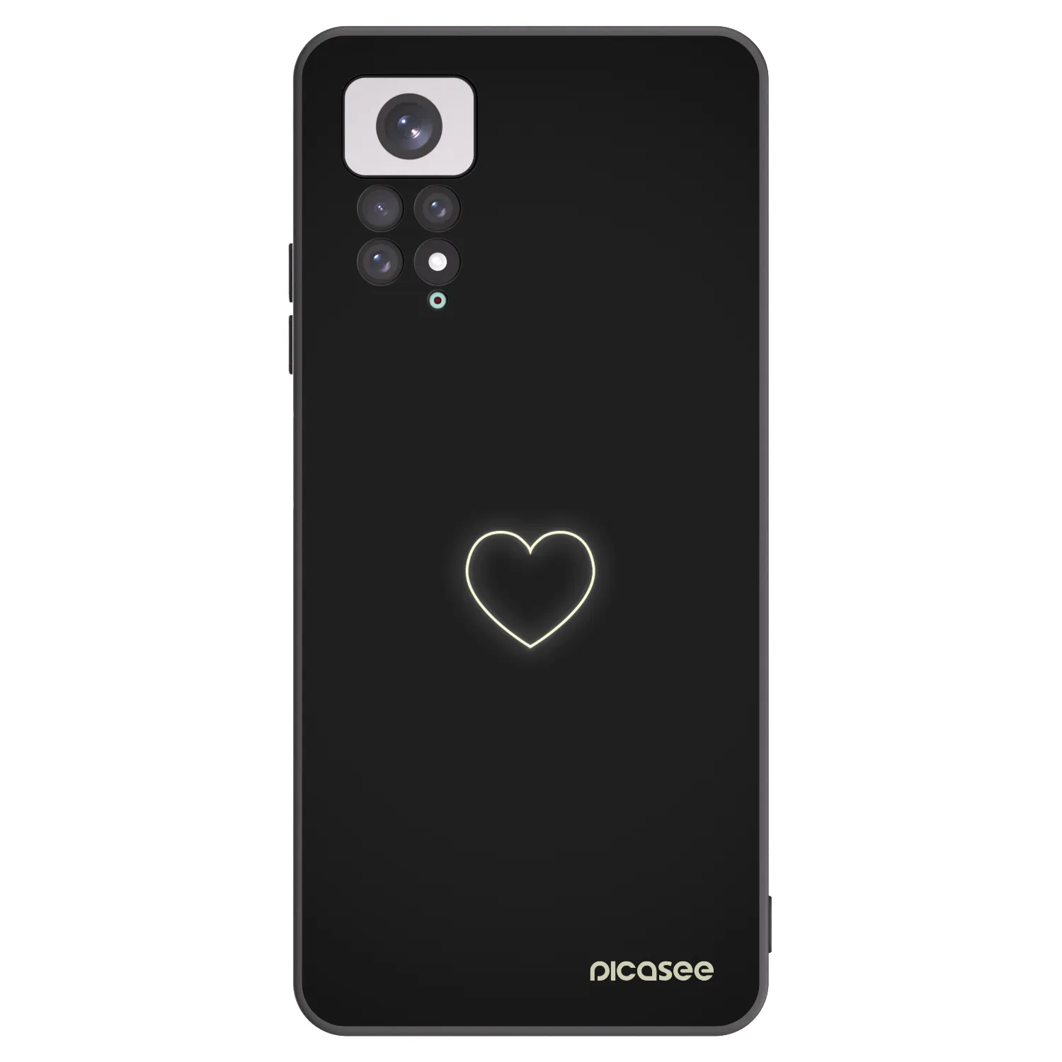 Silikónový čierny obal pre Xiaomi Redmi Note 11 - Heart