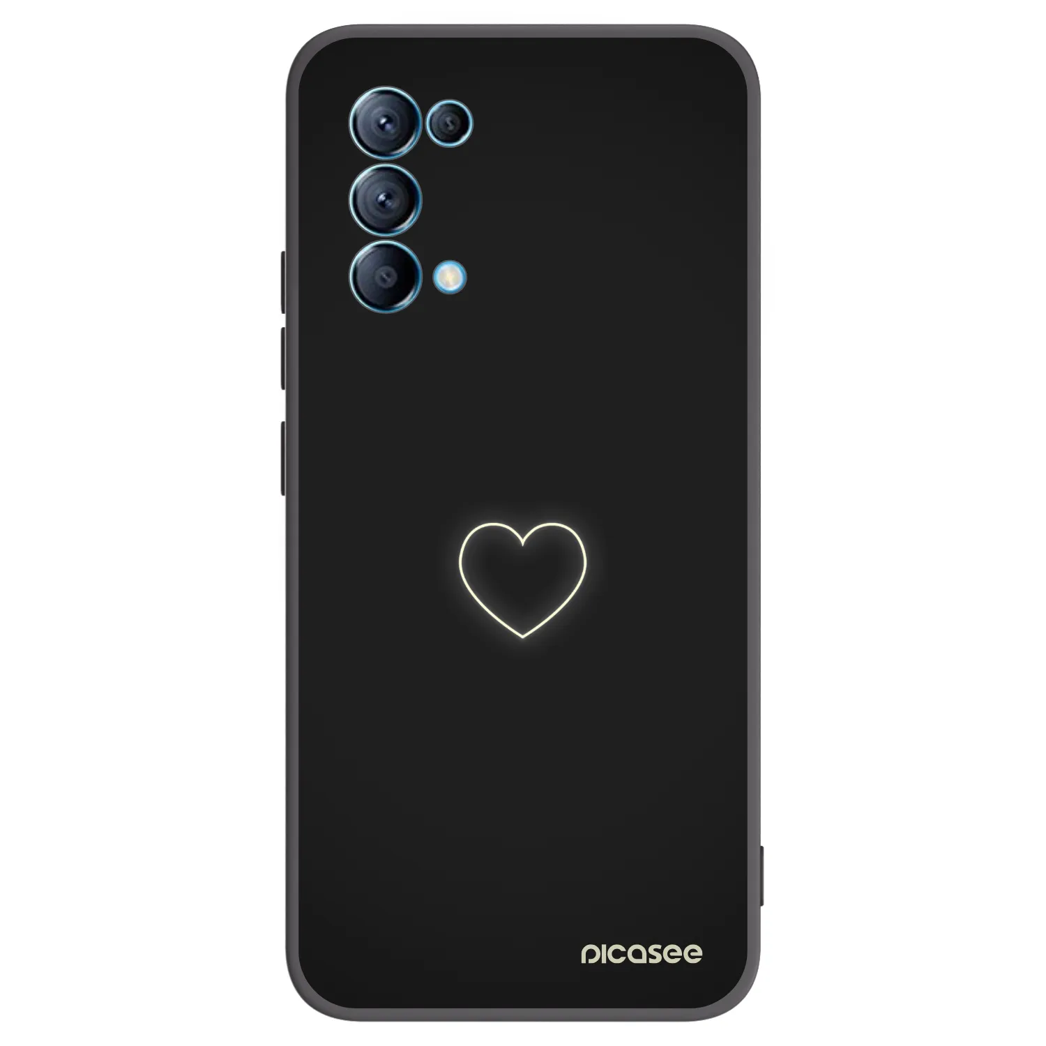 Picasee silikónový čierny obal pre OPPO Reno 5 5G - Heart