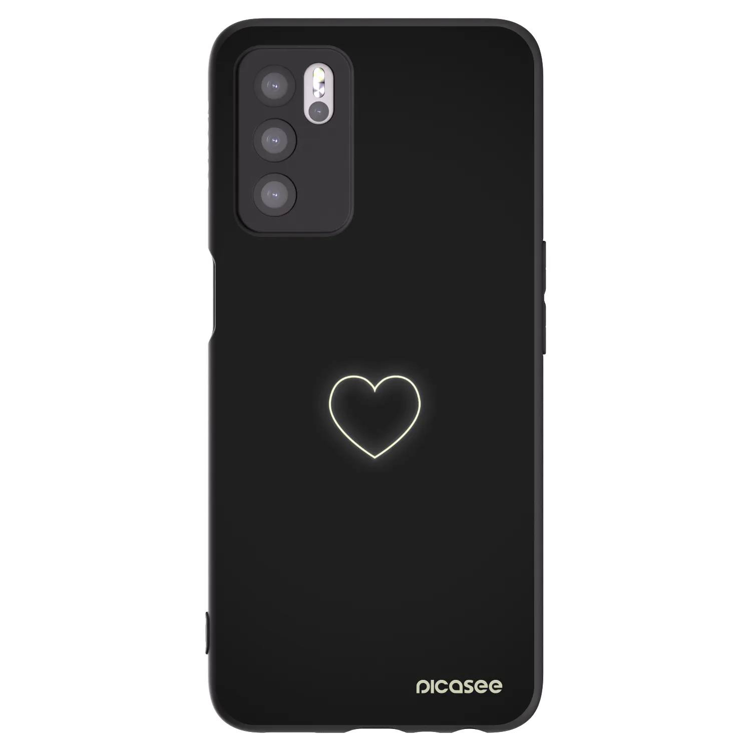 Picasee silikónový čierny obal pre OPPO A16s - Heart