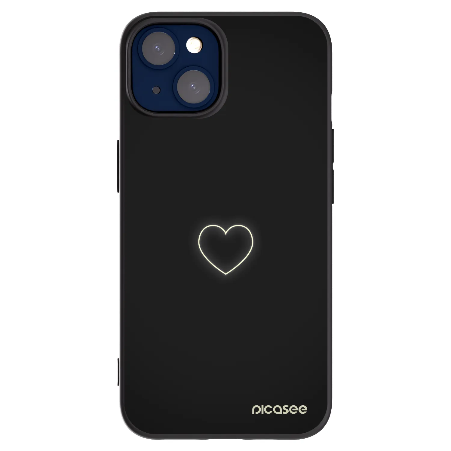 Silikónový čierny obal pre Apple iPhone 14 - Heart