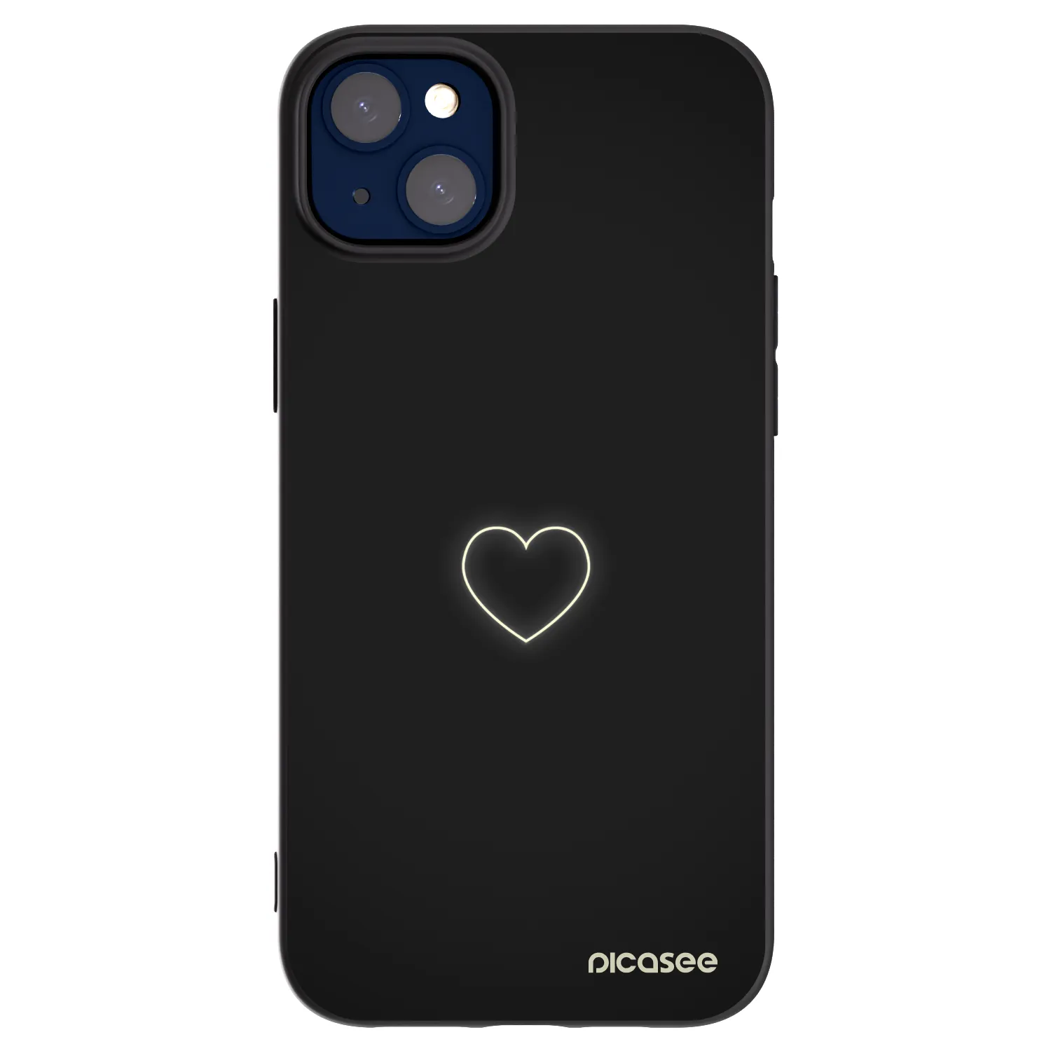 Picasee silikónový čierny obal pre Apple iPhone 14 Plus - Heart