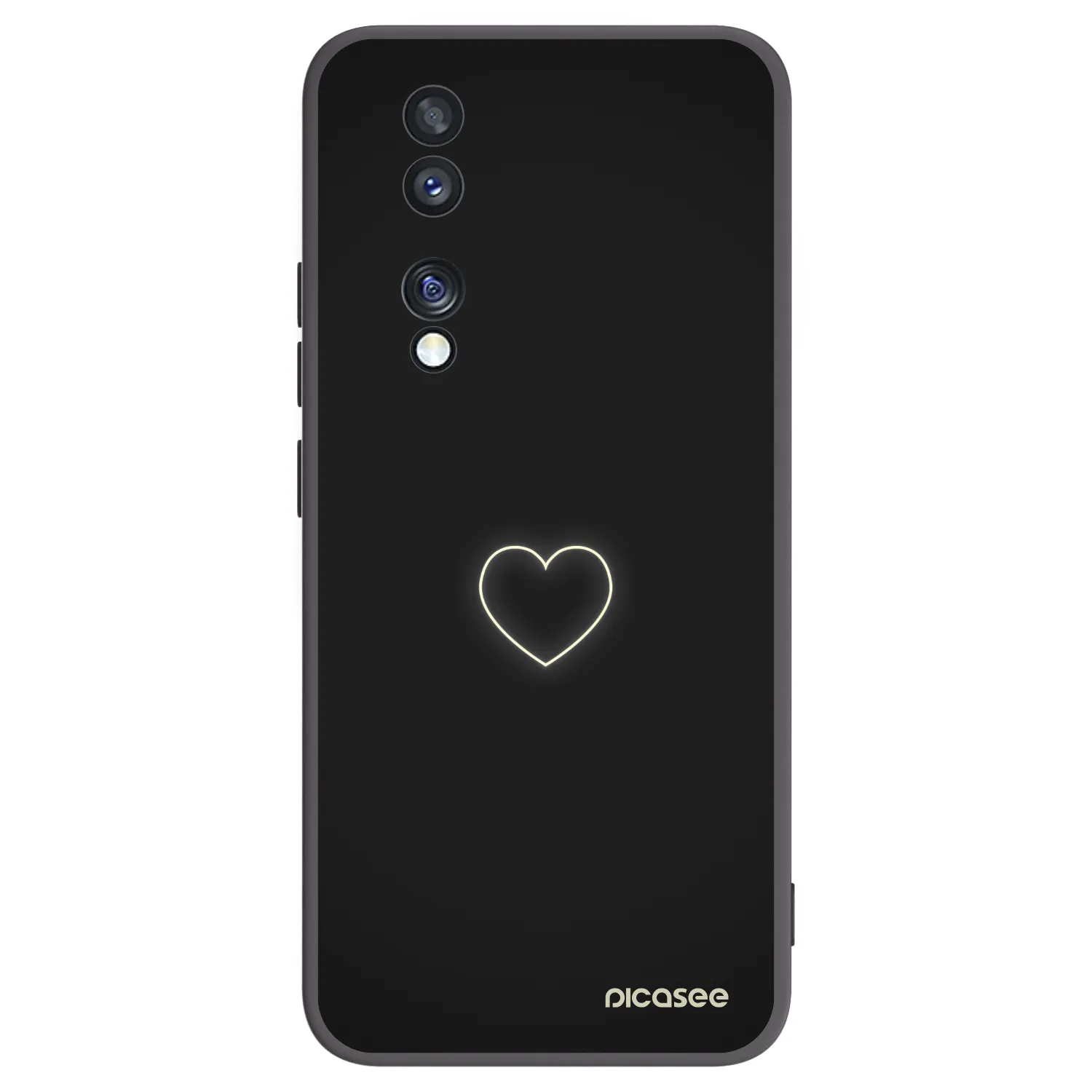 Silikónový čierny obal pre Honor 70 - Heart
