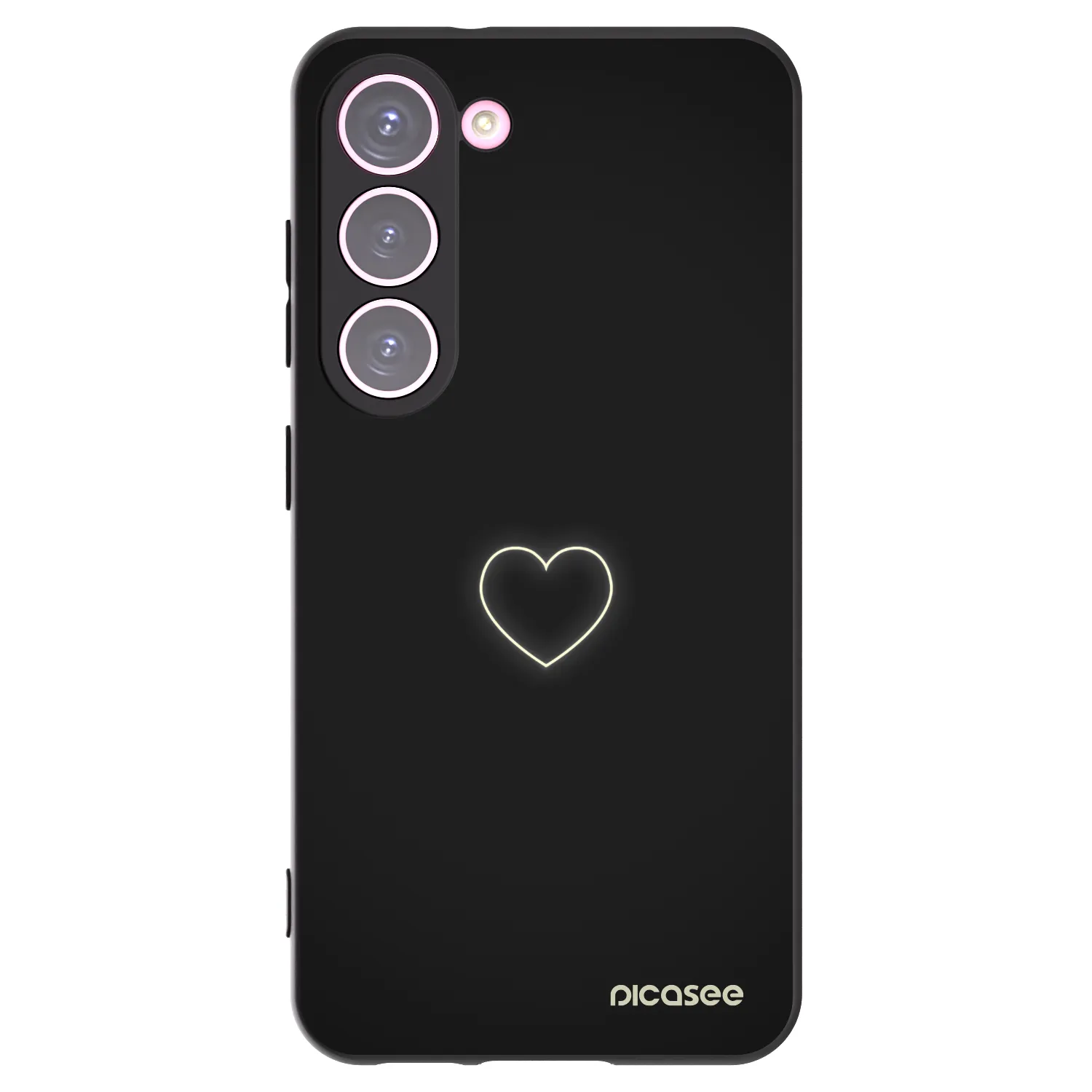 Silikónový čierny obal pre Samsung Galaxy S23 5G - Heart