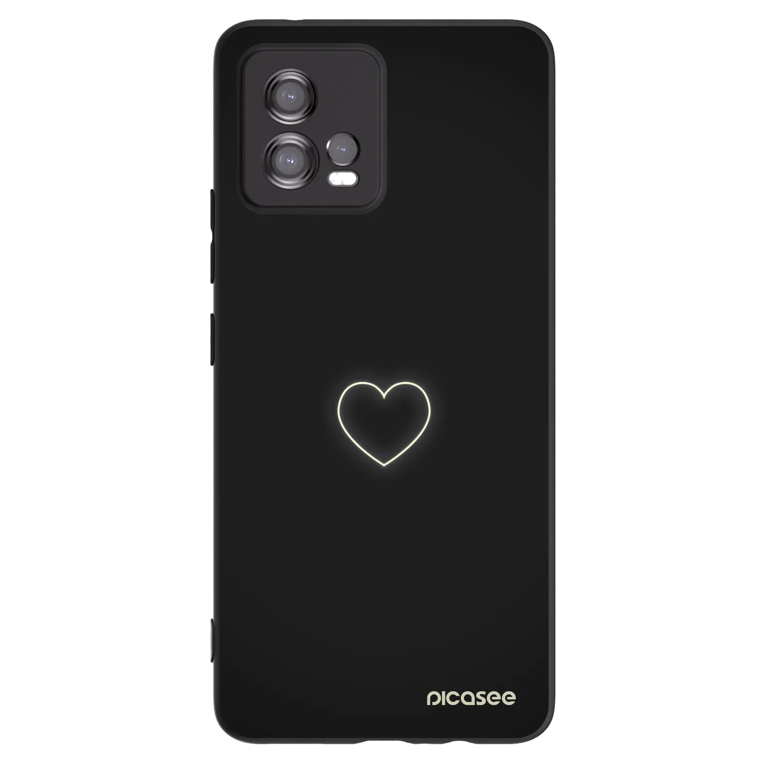 Picasee silikónový čierny obal pre Motorola Moto G72 - Heart