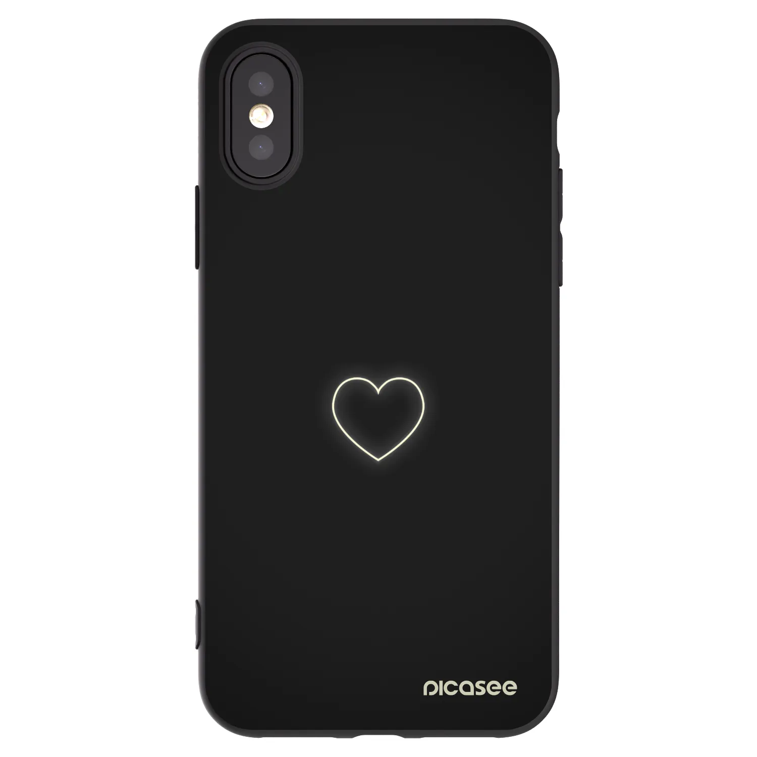 Silikónový čierny obal pre Apple iPhone X/XS - Heart
