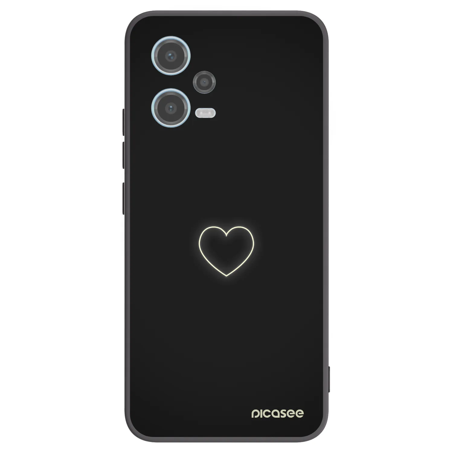Picasee silikónový čierny obal pre Xiaomi Redmi Note 12 5G - Heart