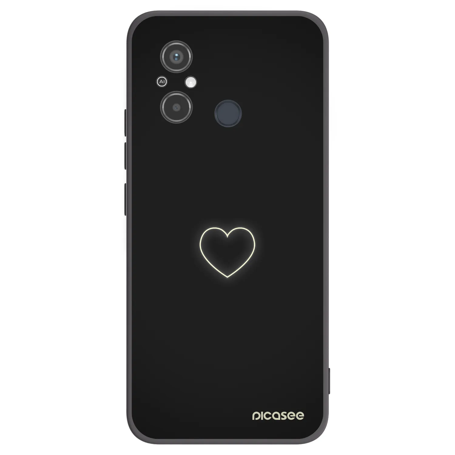 Silikónový čierny obal pre Xiaomi Redmi 12C - Heart