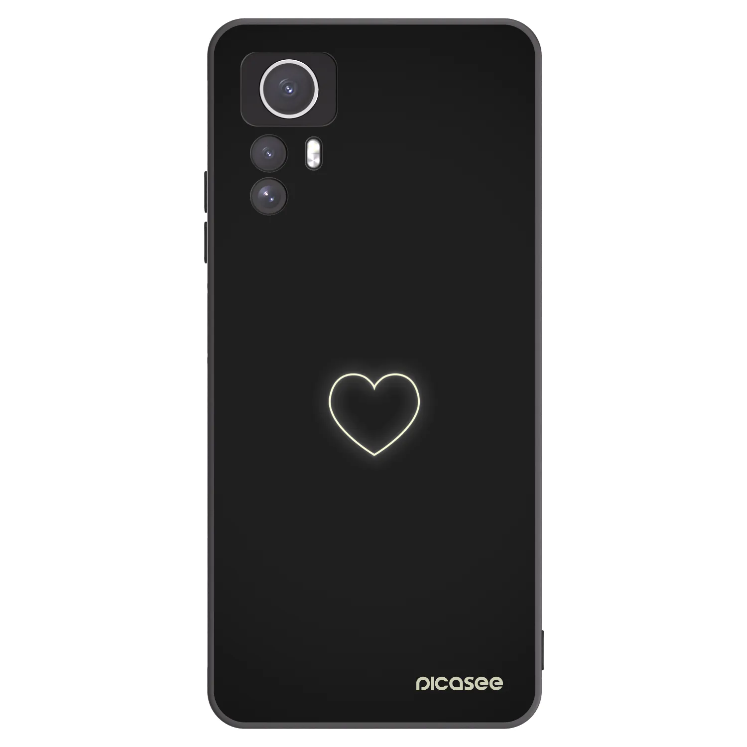 Silikónový čierny obal pre Xiaomi Redmi Note 12S - Heart