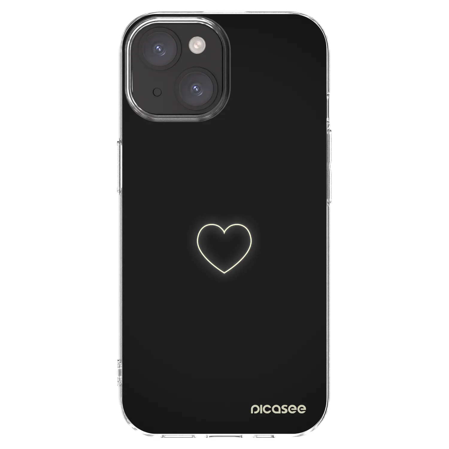 Silikónový prehľadný obal pre Apple iPhone 15 - Heart