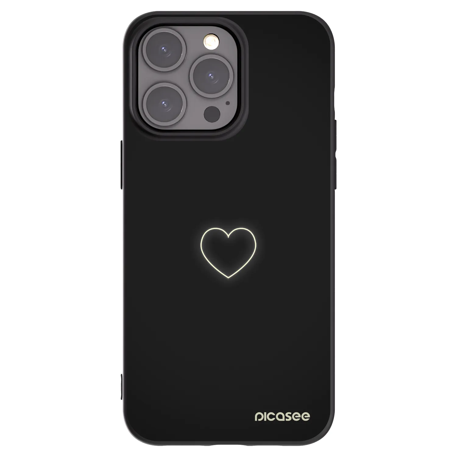 Picasee silikónový čierny obal pre Apple iPhone 15 Pro Max - Heart
