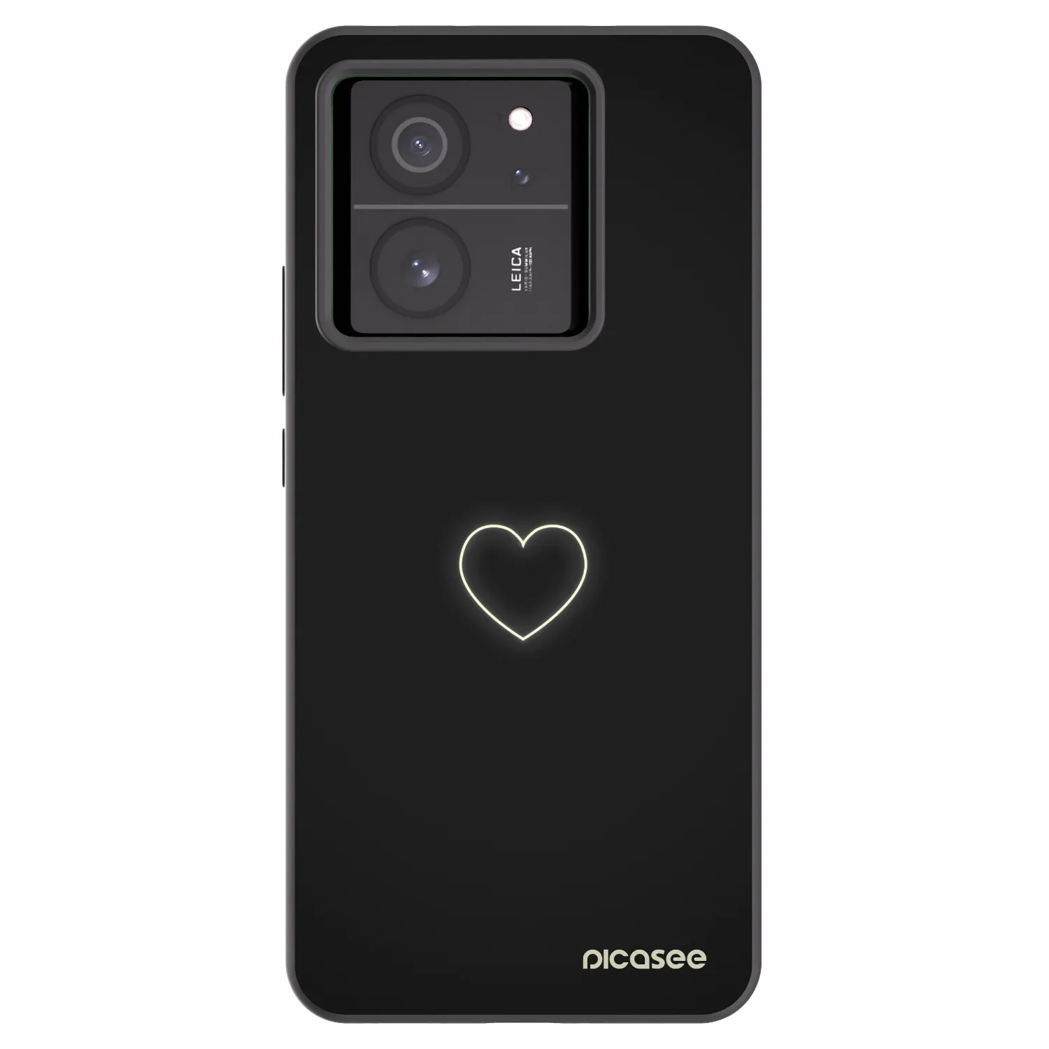 Silikónový čierny obal pre Xiaomi 13T - Heart