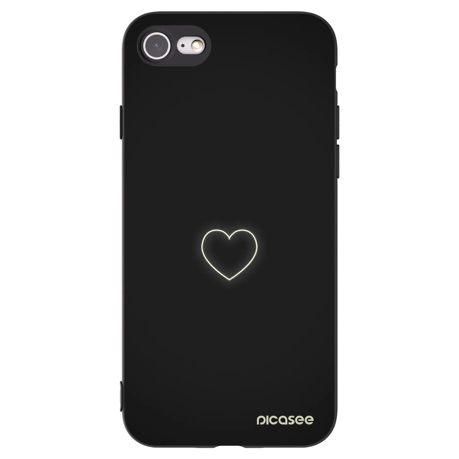 Picasee silikónový čierny obal pre Apple iPhone 7 - Heart