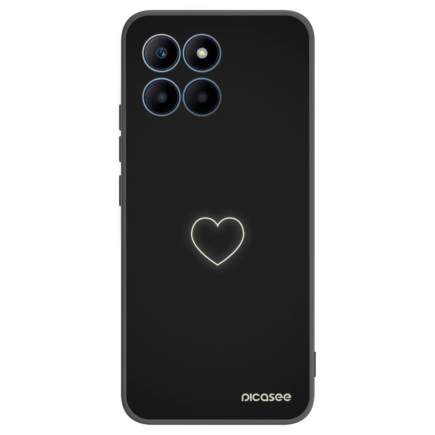 Picasee silikónový čierny obal pre Honor 70 Lite - Heart