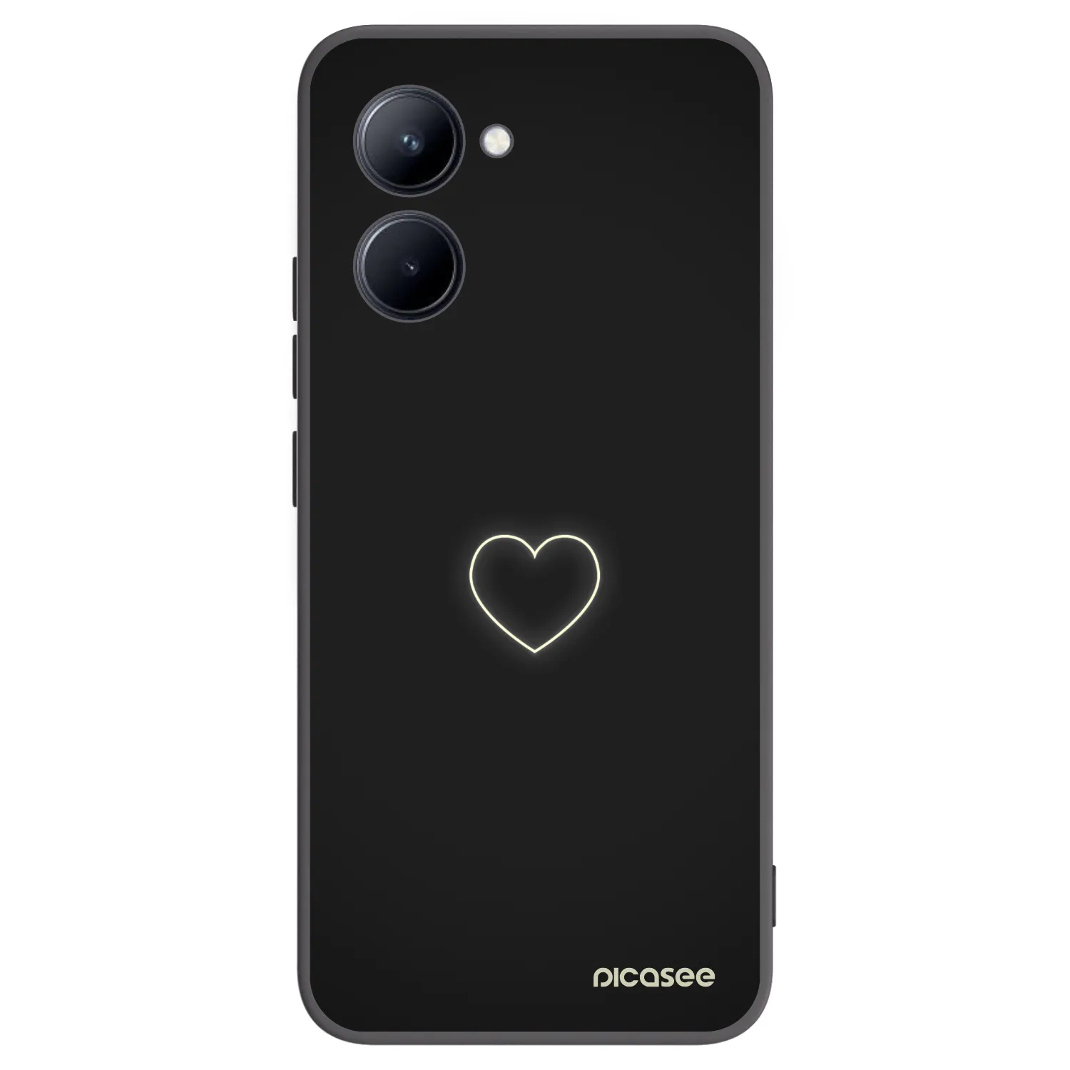 Picasee silikónový čierny obal pre Realme C33 (2023) - Heart