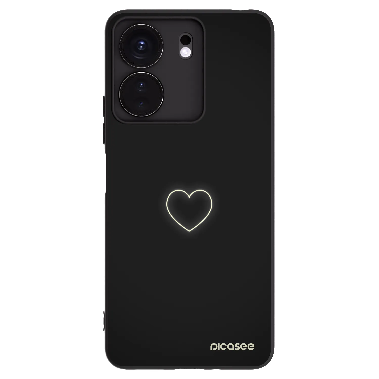 Silikónový čierny obal pre Xiaomi Redmi 13C 4G - Heart