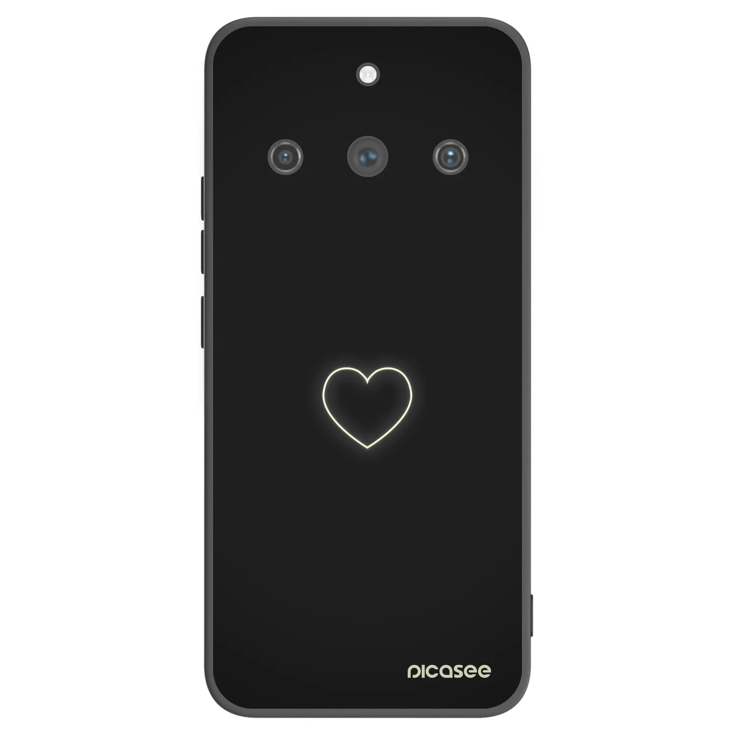 Picasee silikónový čierny obal pre Realme 11 Pro+ - Heart