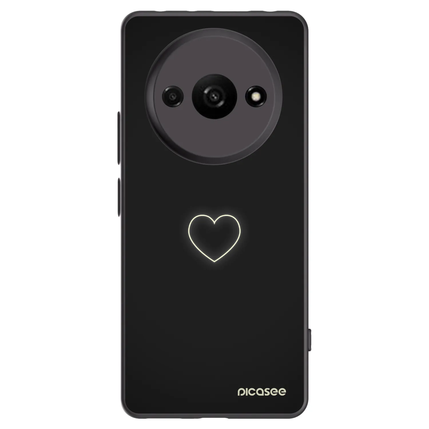 Silikónový čierny obal pre Xiaomi Redmi A3 - Heart