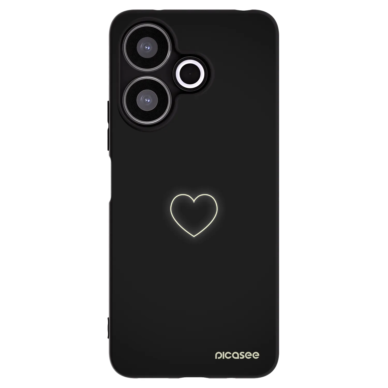 Silikónový čierny obal pre Xiaomi Redmi 13 4G - Heart