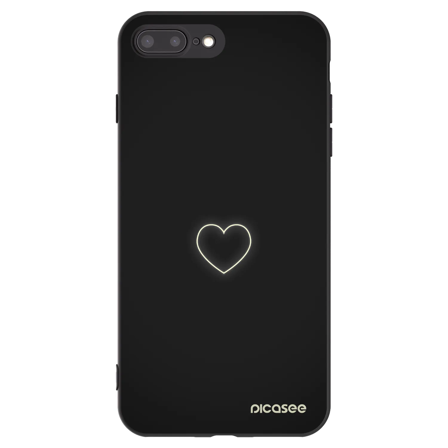 Picasee silikónový čierny obal pre Apple iPhone 7 Plus - Heart