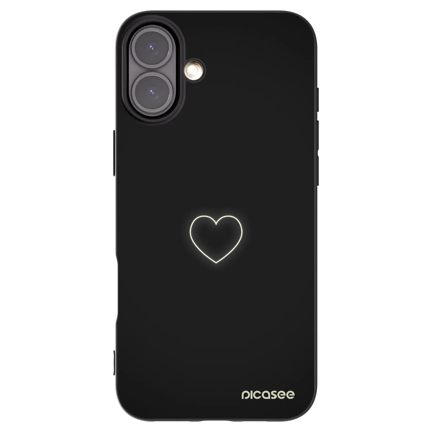 Picasee silikónový čierny obal pre Apple iPhone 16 Plus - Heart