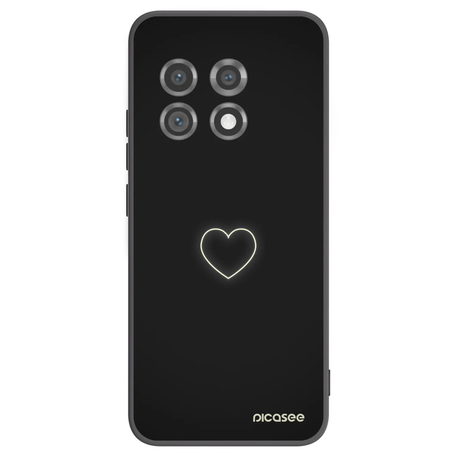 Silikónový čierny obal pre OnePlus 11 5G - Heart