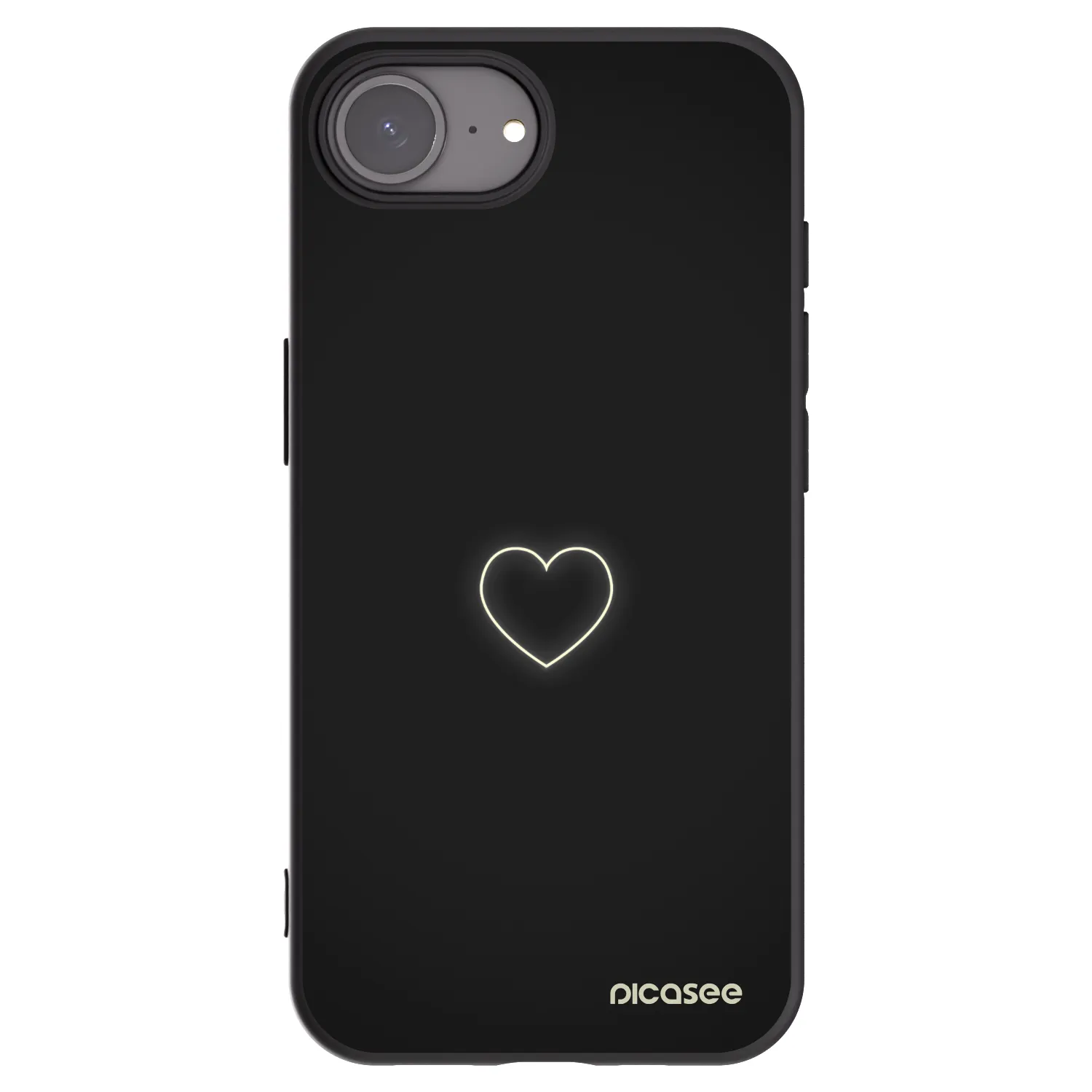 Picasee silikónový čierny obal pre Apple iPhone 16e - Heart