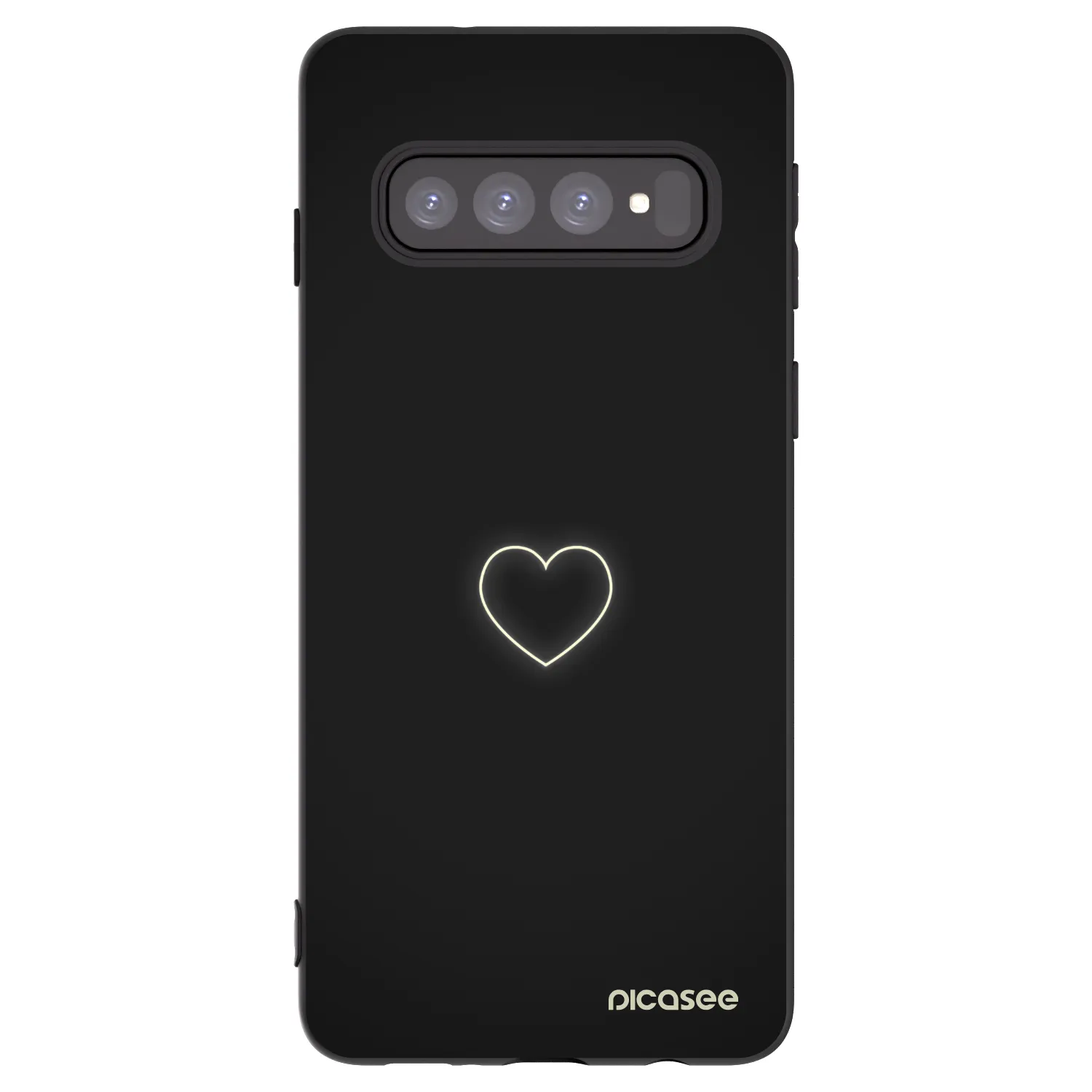 Picasee silikónový čierny obal pre Samsung Galaxy S10 G973 - Heart