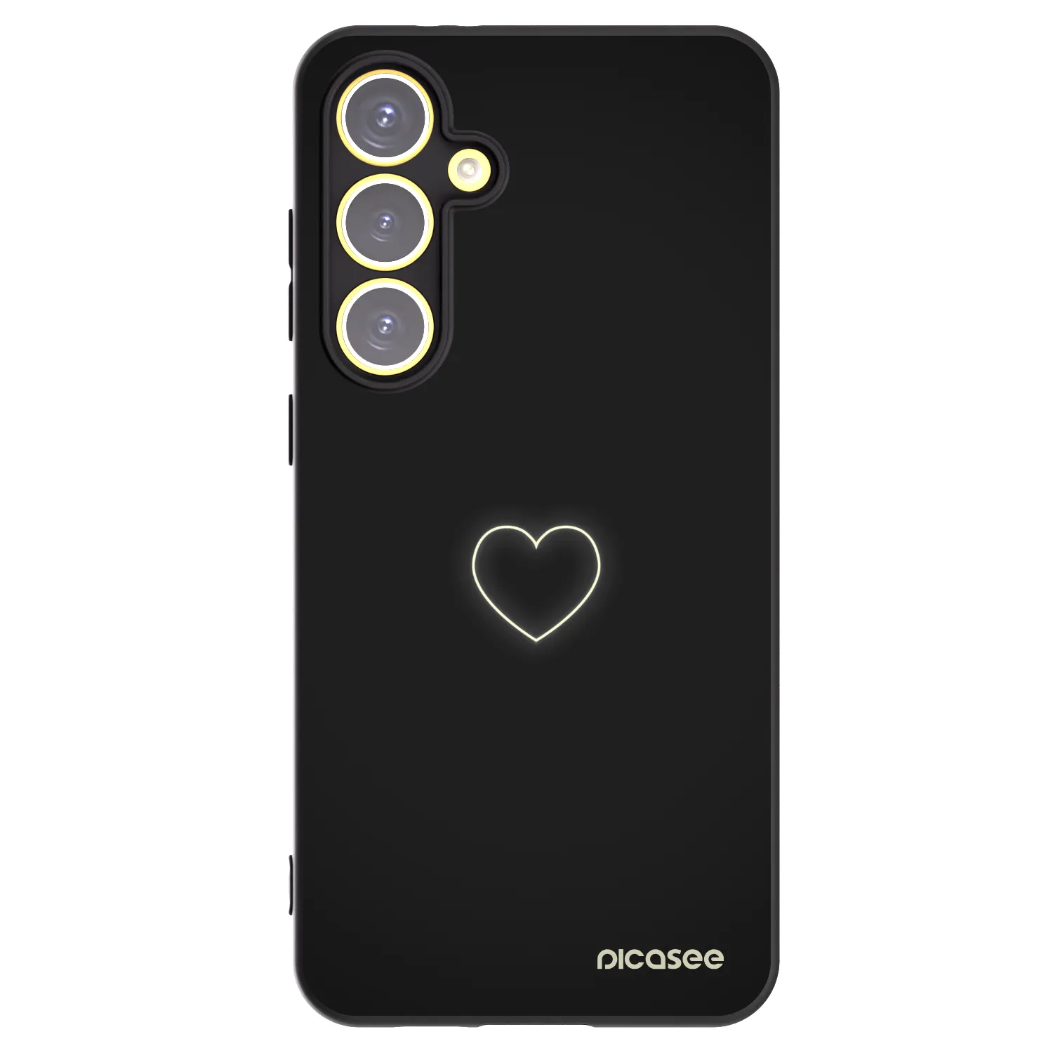 Picasee silikónový čierny obal pre Samsung Galaxy S24 FE S721B - Heart