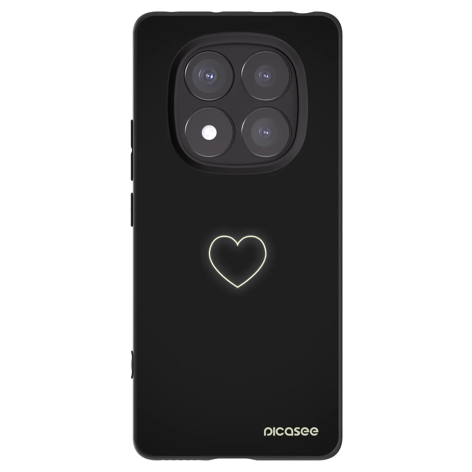 Silikónový čierny obal pre Xiaomi Redmi Note 14 Pro 5G - Heart