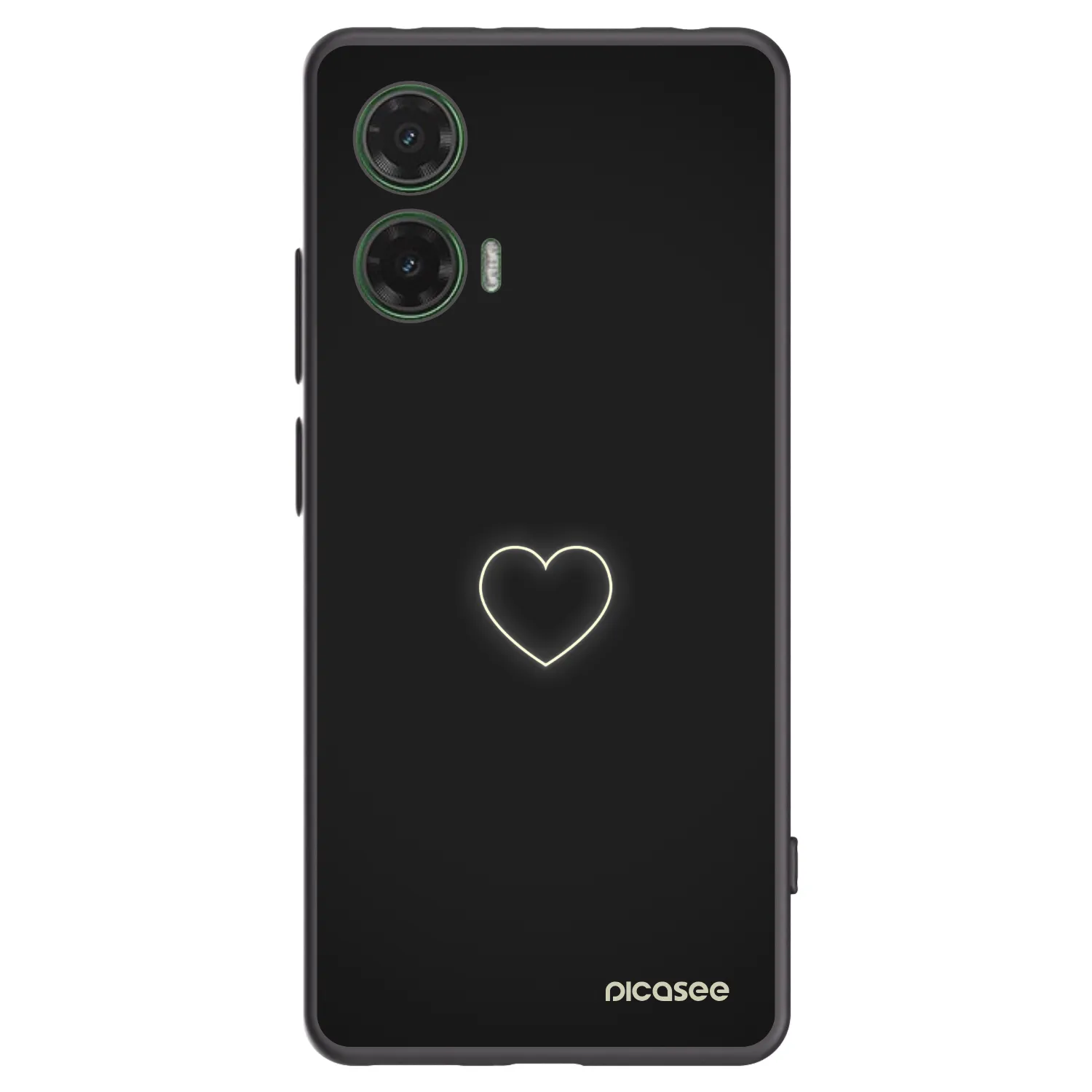 Silikónový čierny obal pre Motorola Moto G35 5G - Heart