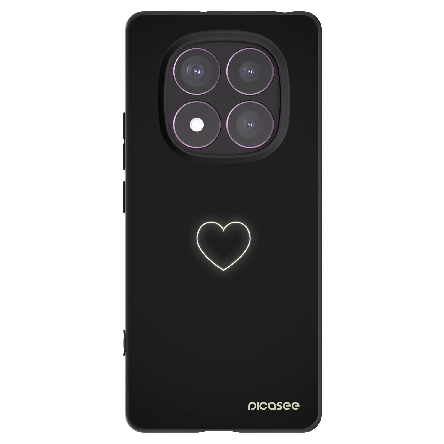 Silikónový čierny obal pre Xiaomi Redmi Note 14 Pro 4G - Heart