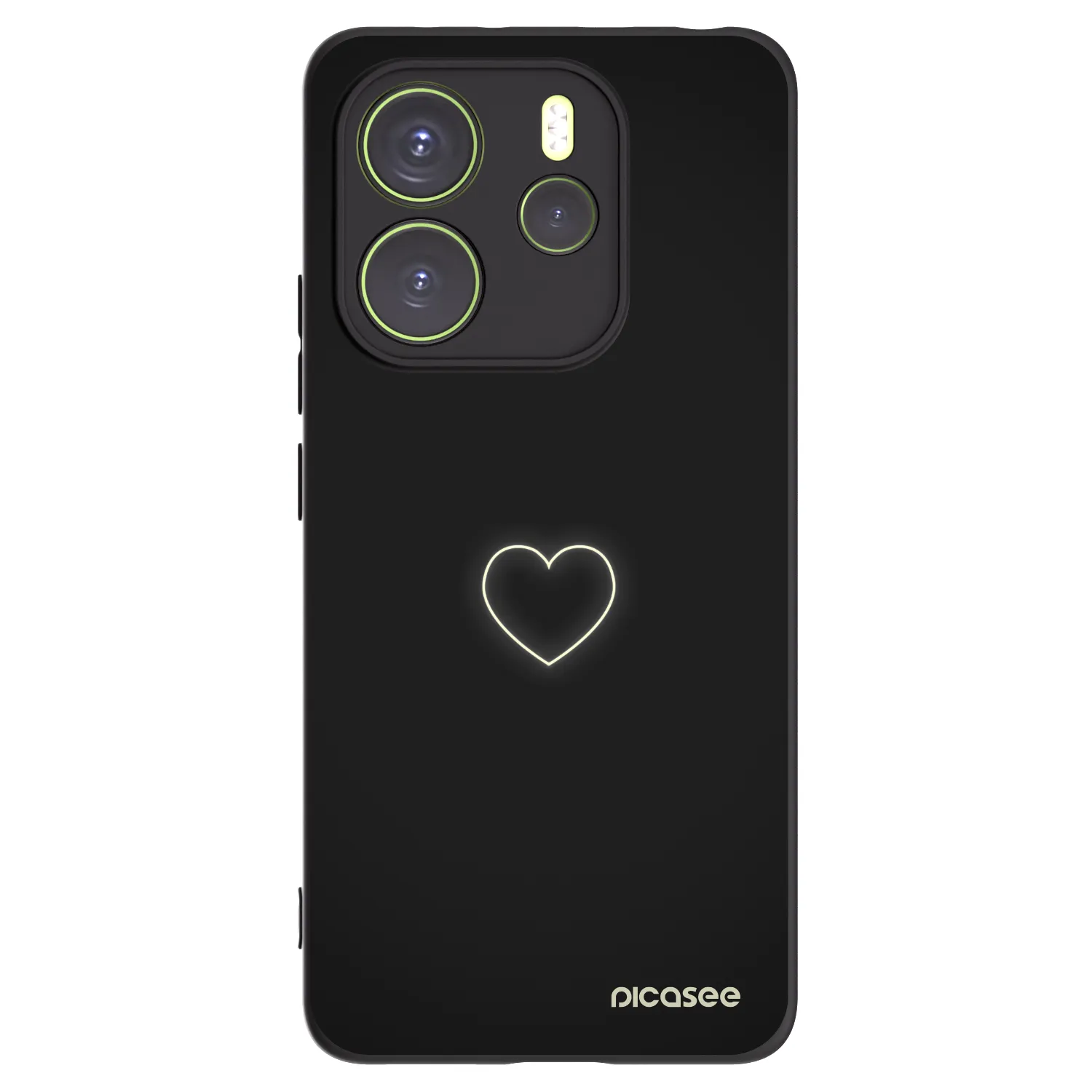 Silikónový čierny obal pre Xiaomi Redmi Note 14 4G - Heart