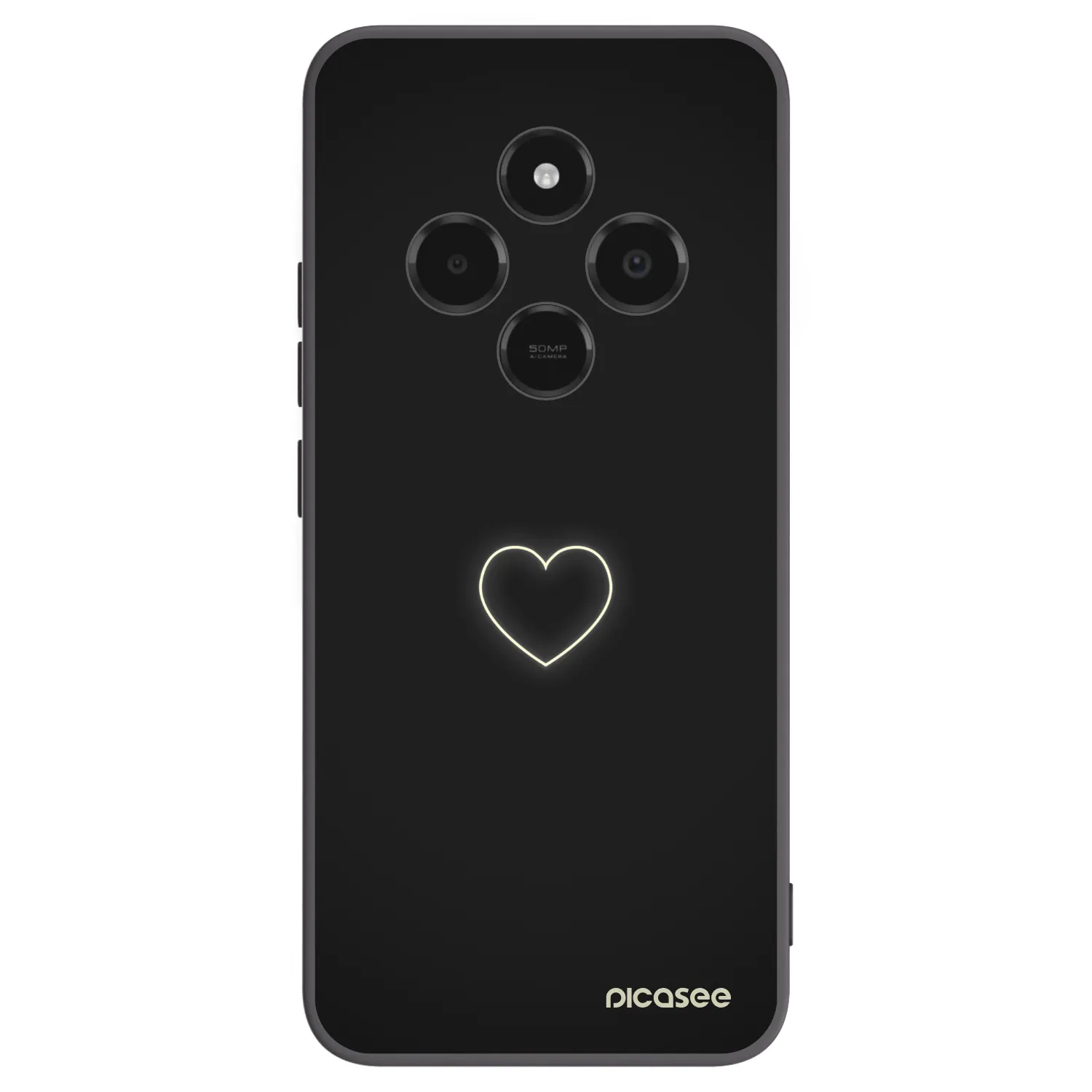 Silikónový čierny obal pre Xiaomi Poco C75 - Heart