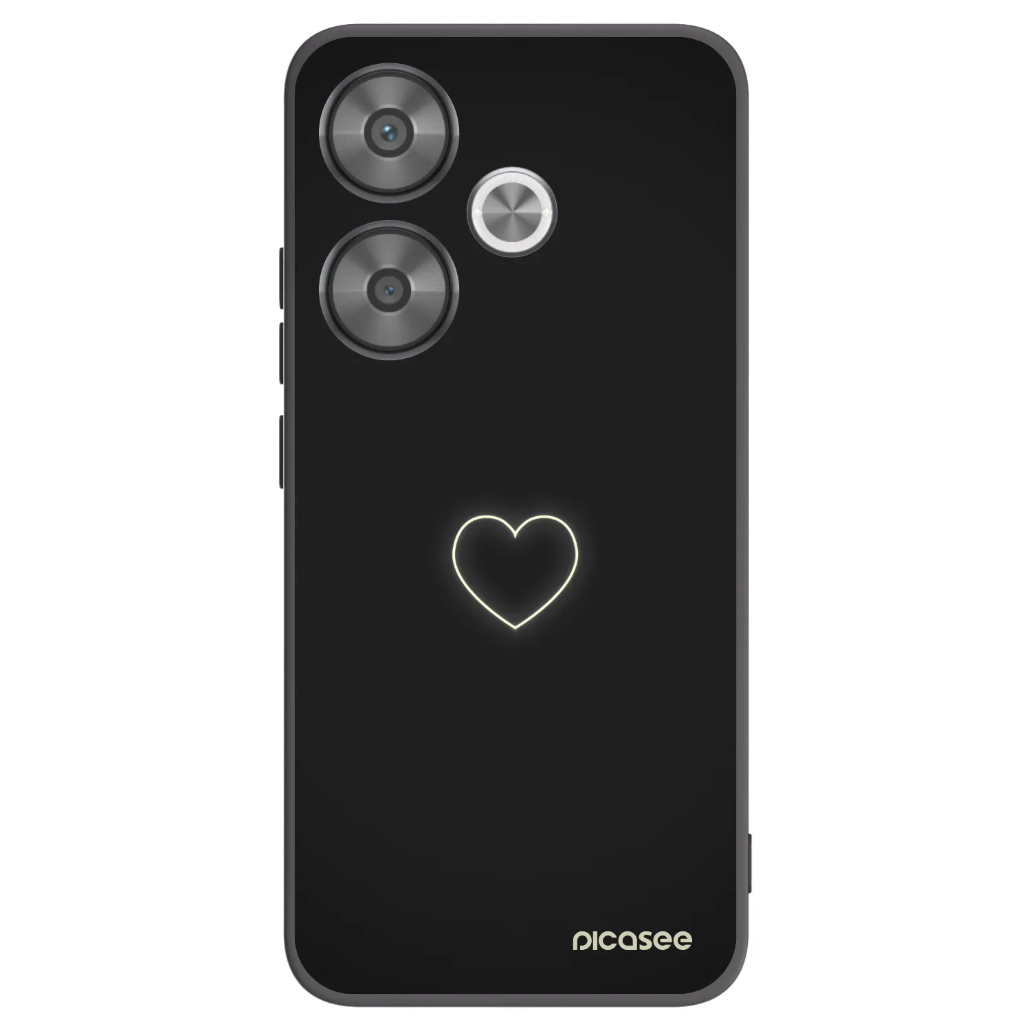 Silikónový čierny obal pre Xiaomi Poco F6 - Heart