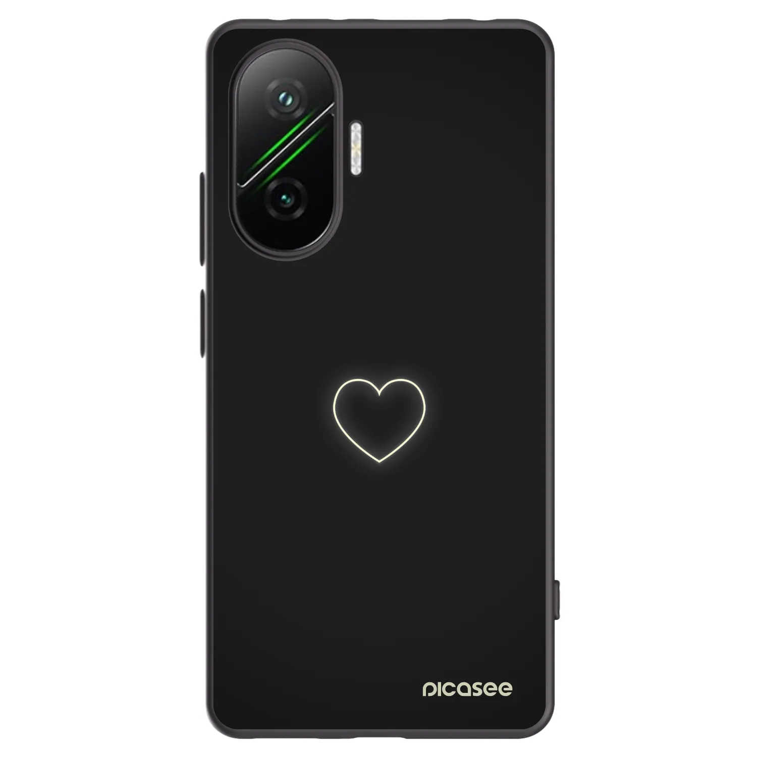Silikónový čierny obal pre Xiaomi Poco F7 Pro 5G - Heart