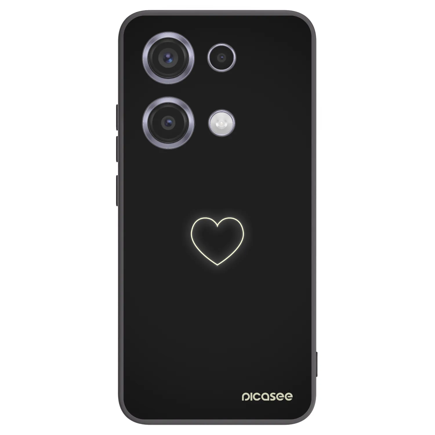 Silikónový čierny obal pre Xiaomi Redmi Note 14S - Heart