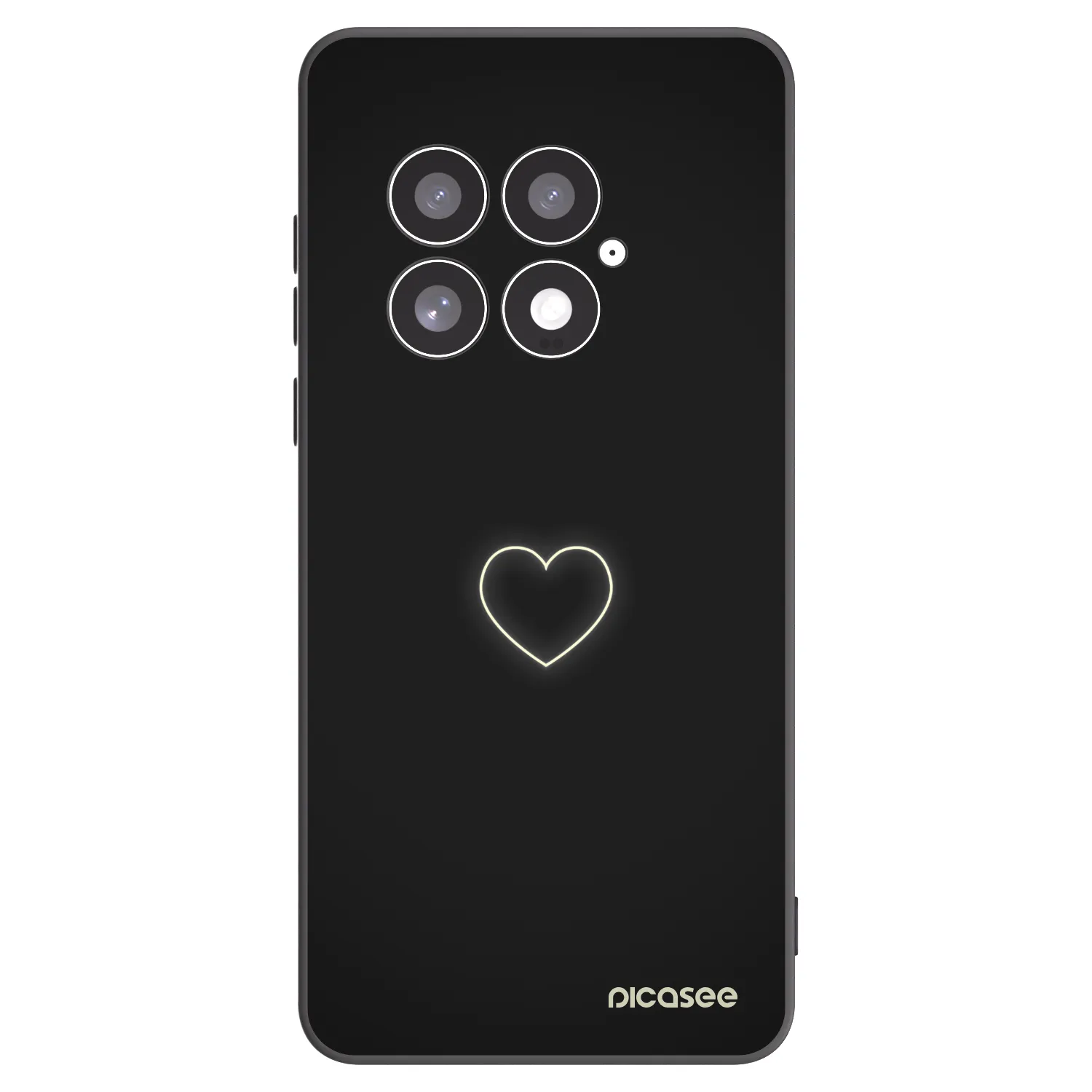 Silikónový čierny obal pre OnePlus 13 5G - Heart