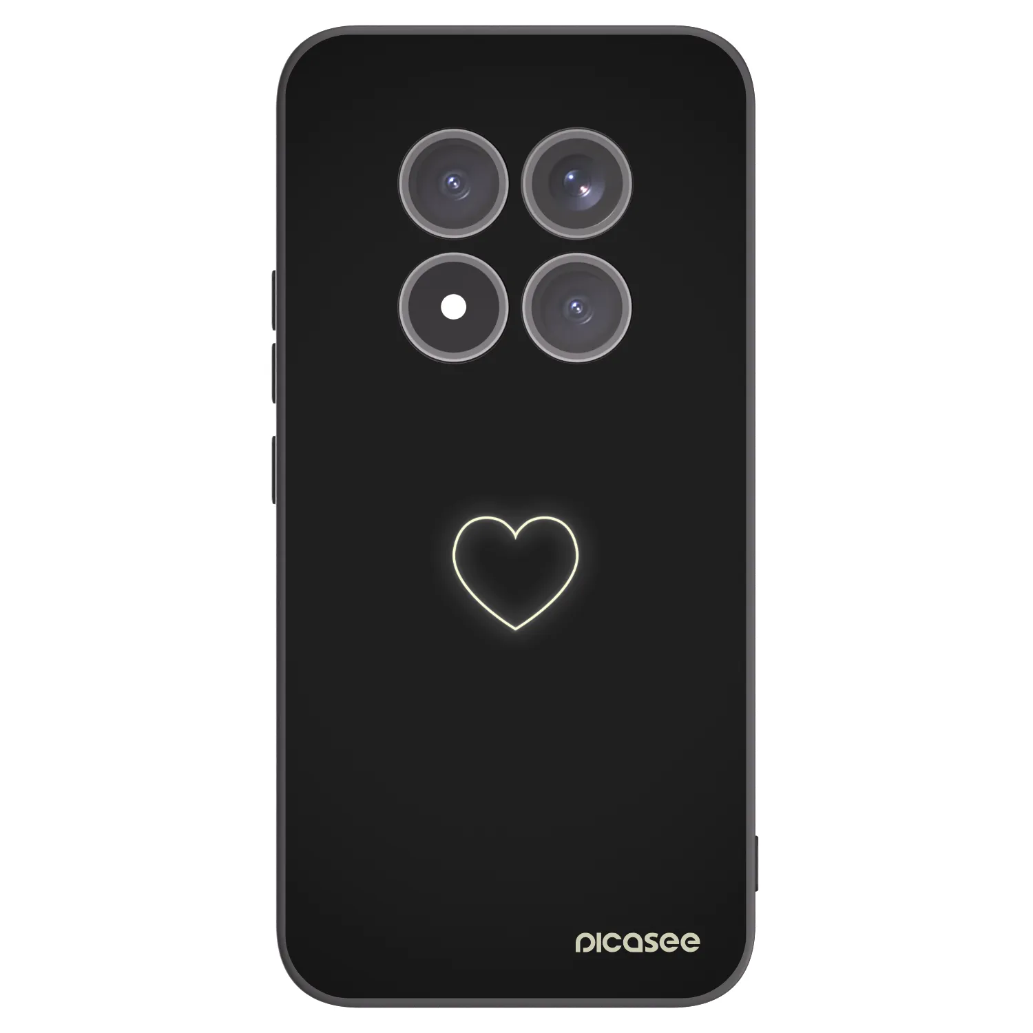 Silikónový čierny obal pre Xiaomi Redmi Note 15 Pro+ - Heart