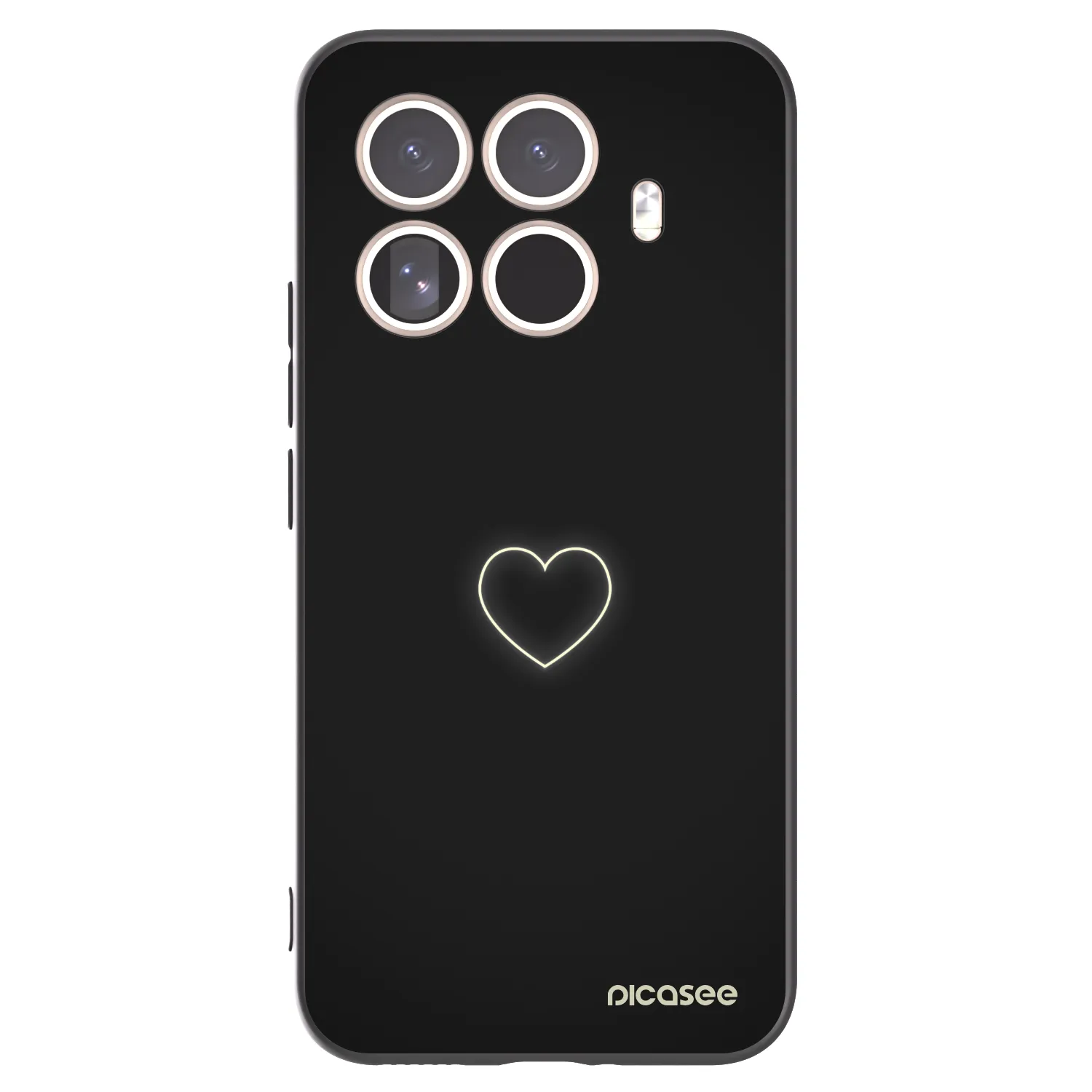 Silikónový čierny obal pre Xiaomi 15T Pro - Heart