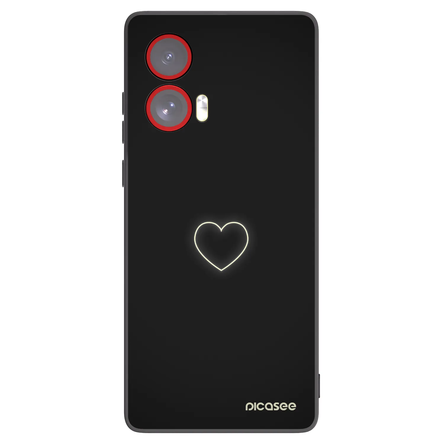 Silikónový čierny obal pre Motorola Edge 50 Fusion - Heart