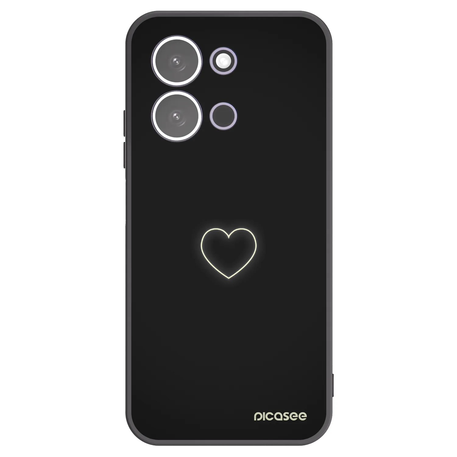Silikónový čierny obal pre Xiaomi Redmi 15C 5G - Heart