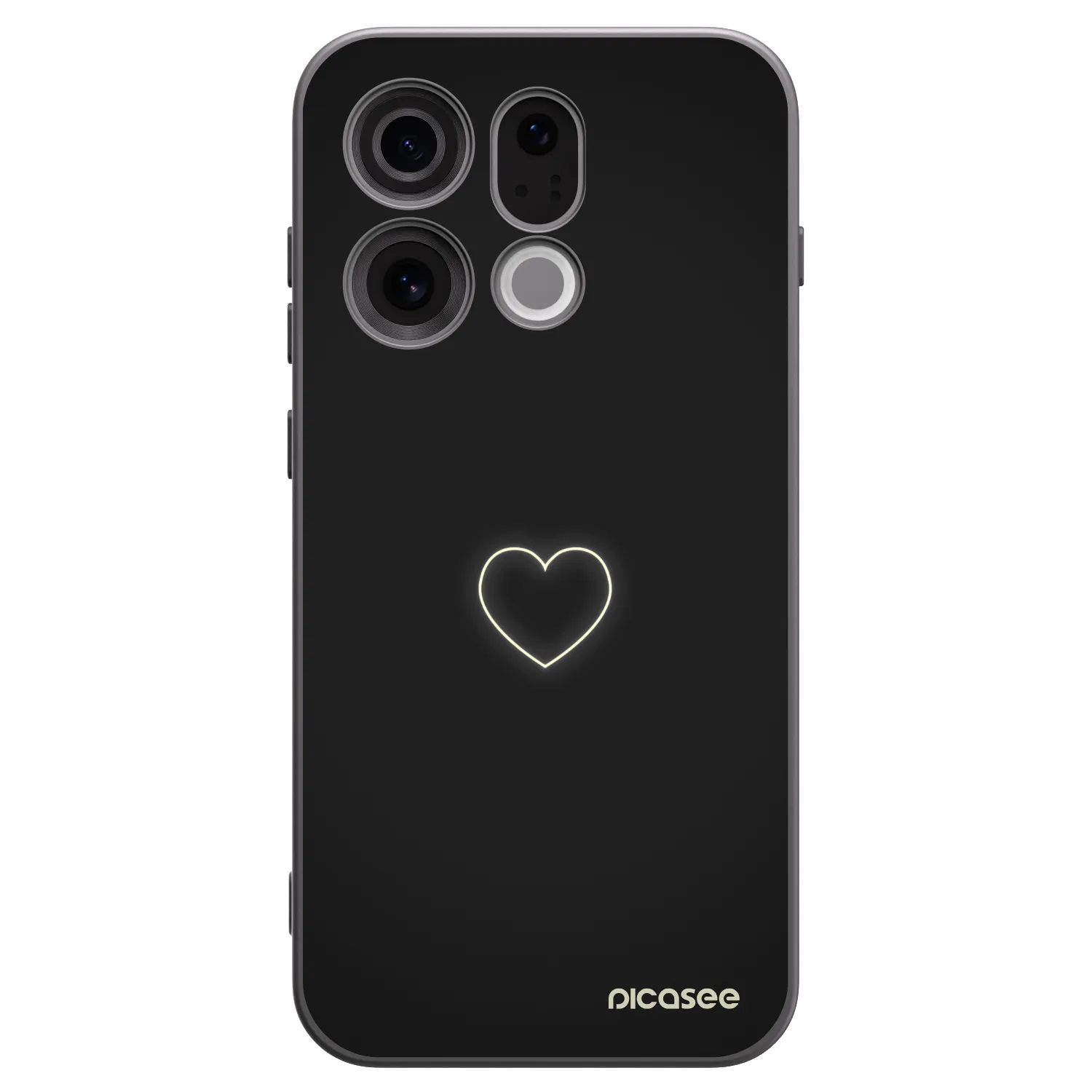Picasee silikónový čierny obal pre OPPO Find X9 - Heart