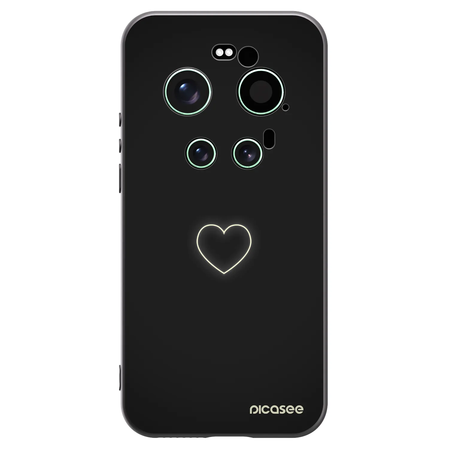Silikónový čierny obal pre Xiaomi 17 Ultra - Heart