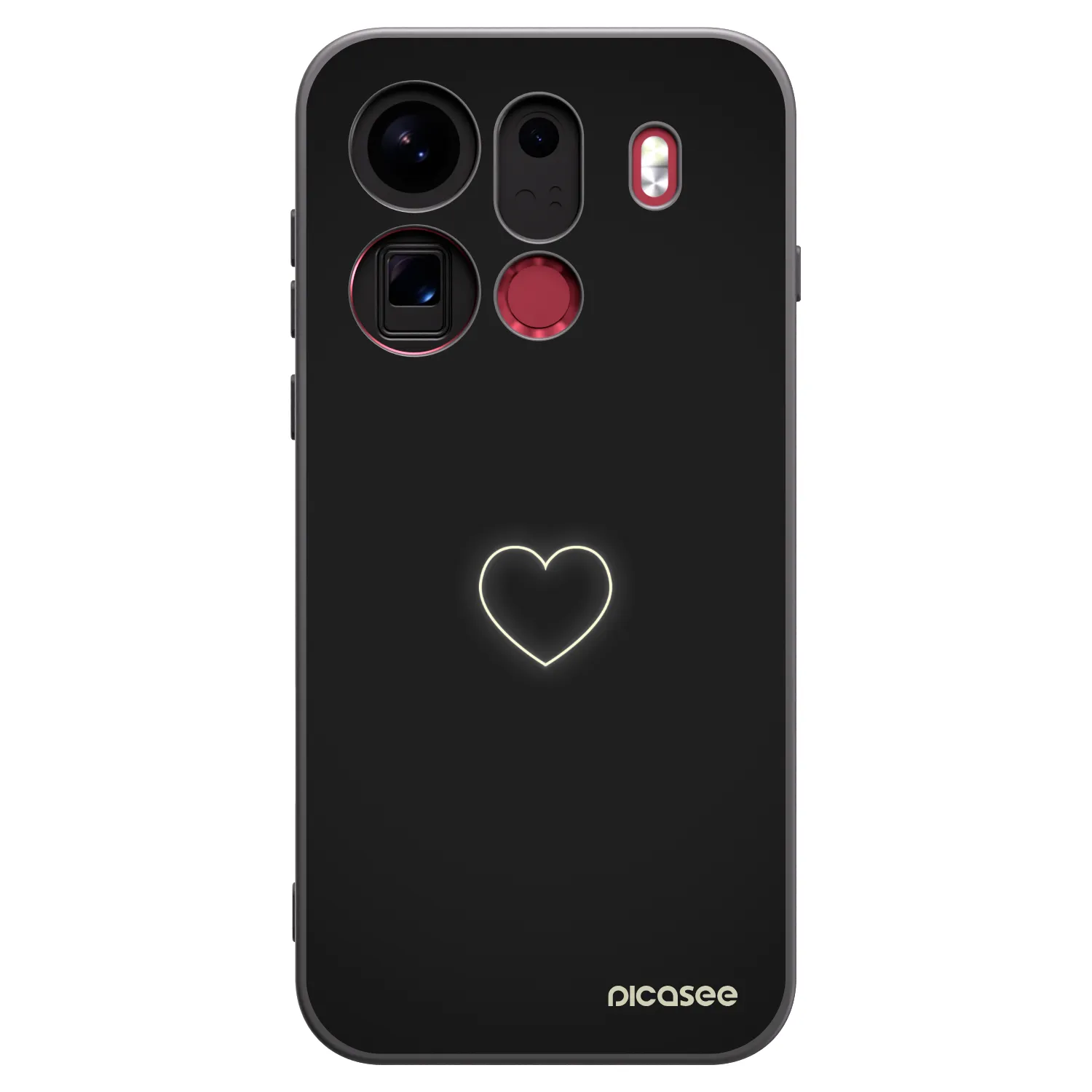 Picasee silikónový čierny obal pre OPPO Find X9 Pro - Heart