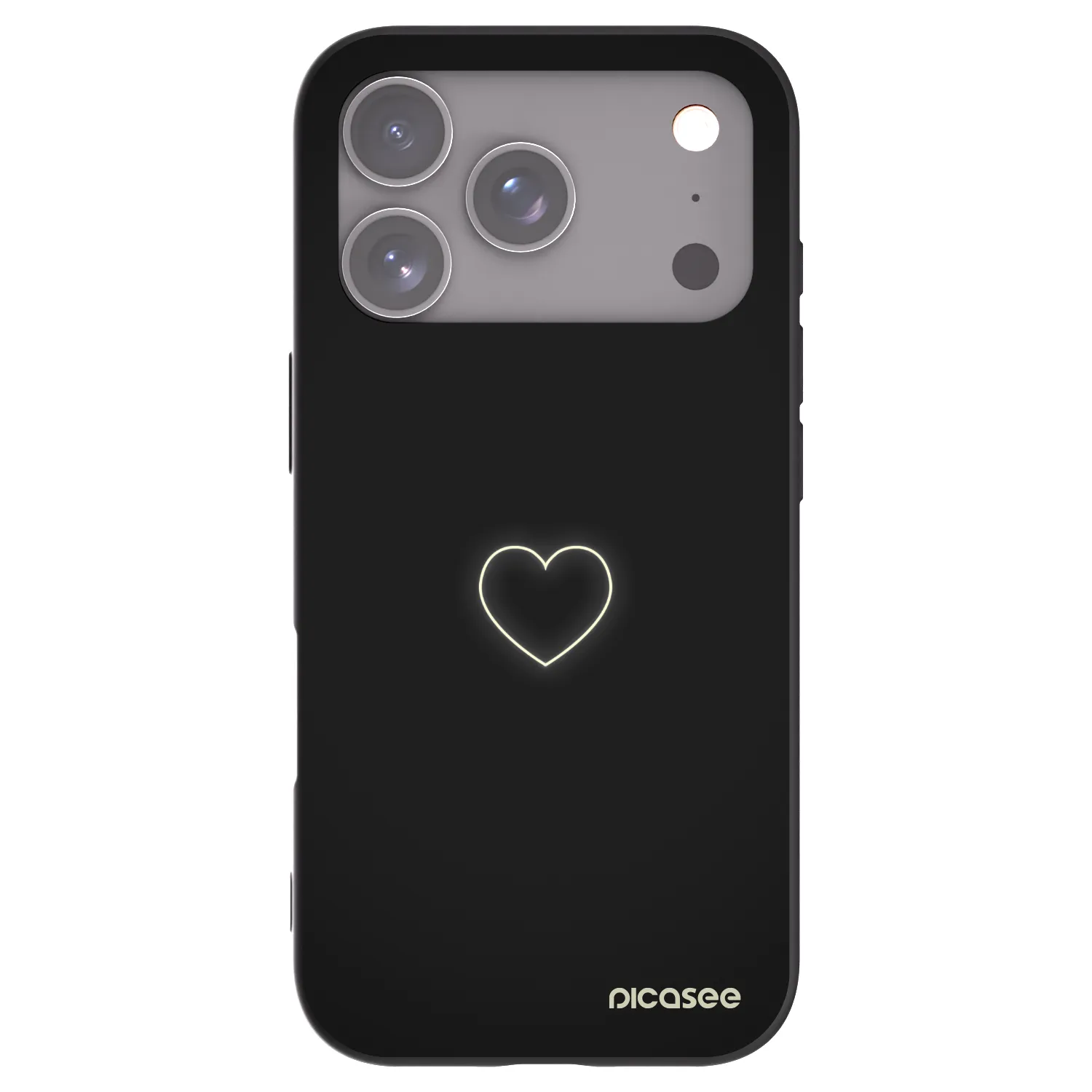 Picasee silikónový čierny obal pre Apple iPhone 18 Pro - Heart