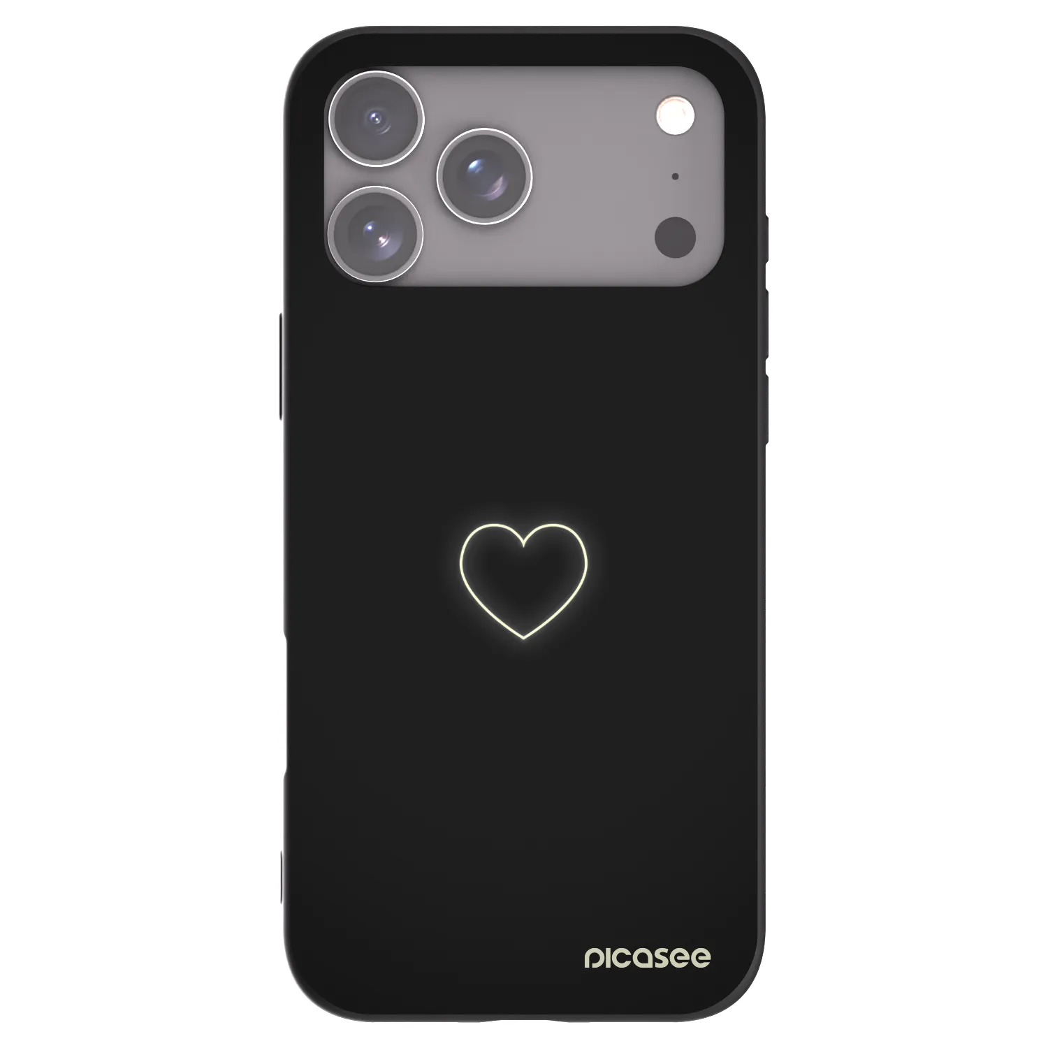 Picasee silikónový čierny obal pre Apple iPhone 18 Pro Max - Heart