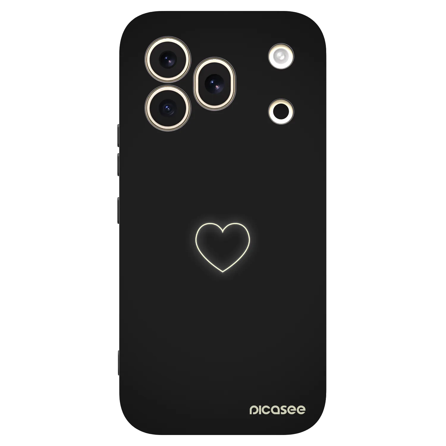 Picasee silikónový čierny obal pre Honor 600 Pro - Heart
